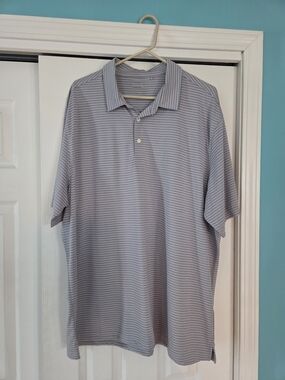 Men's Walter Hagen Gray Striped Polo Size XXL